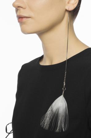 Peacock feather silver earrings, zdjęcie 2 Peacock feather silver earrings od Ann Demeulemeester